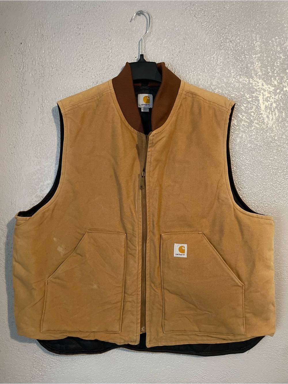 Carhartt Tan Work Duck Quilted Vest